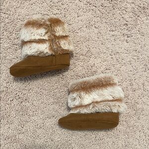 Warm Tan and Cream Kids Boots